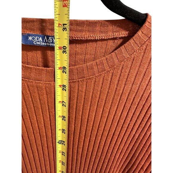 ๐ 2/$20 ๐ Ribbed Rust Long Sleeve Top & Pant Set - Moda Asya Collection XL - Picture 7 of 7